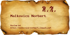 Malkovics Norbert névjegykártya